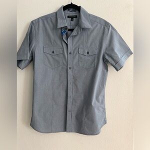 Banana Republic Men's Gray Short Sleeve Shirt